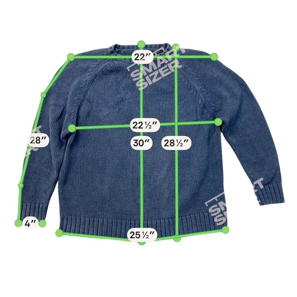 Vintage Gap Mens XXL Blue Shaker Knit Crewneck Sweater Cotton Blend‎